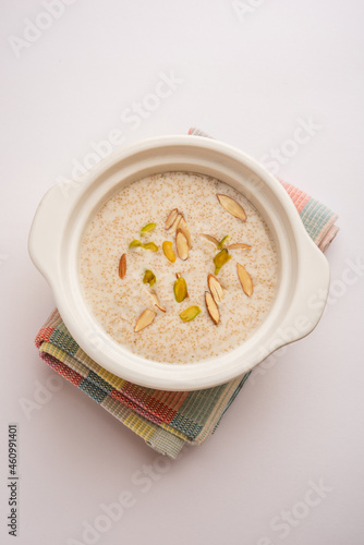 Rajgira Kheer or Amranth seed porridge photo