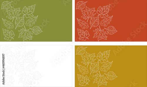 set of cards with leaves