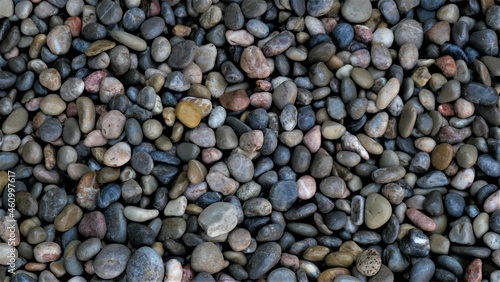 Pequeñas piedras de mar, grava. Fondo. Texturas