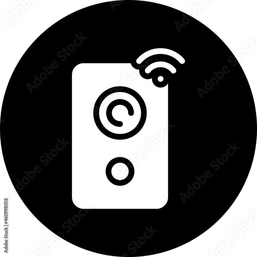 Smart loud speaker glyph icon