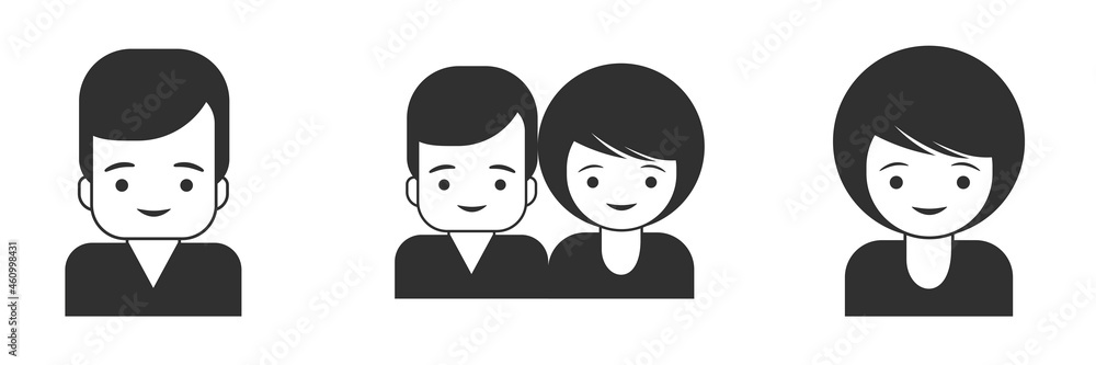 Office and business people icons set. Man and woman in flat design. Suitable for websites and apps Office and business people icons set. Man and woman in flat design. Suitable for websites and apps