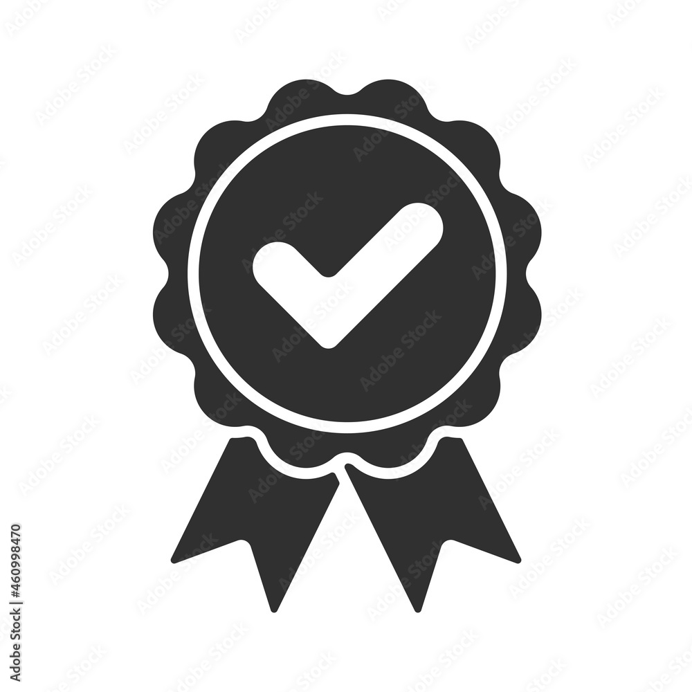 Vector approved flat icon Certified medal icon in flat design Vector approved flat icon Certified medal icon in flat design