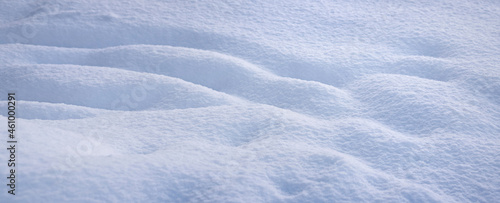 fresh white snow texture in winter, snow background banner, snowdrift