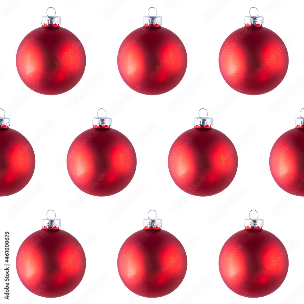 Pattern from red Christmas balls isolated on a white background. Pattern from red Christmas balls isolated on a white background.