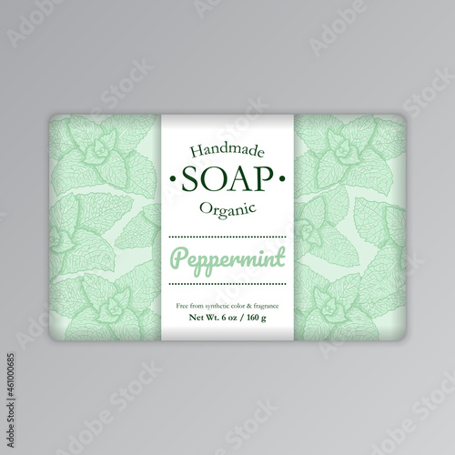 Mint Soap Bar Packaging Label