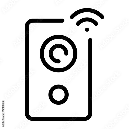 Smart loud speaker line icon