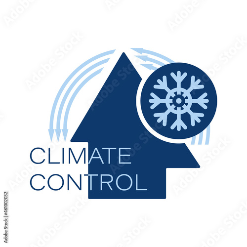 Climate control. Warming. Logo, icon. Keeping warm in the house. Cooling and heating systems. 
