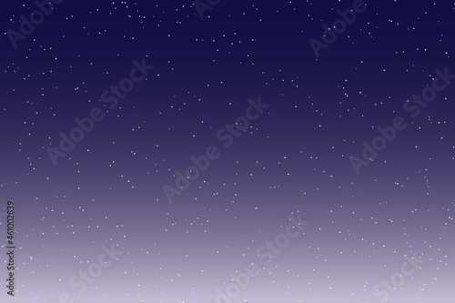 Sky and stars background. Blue and white space background. The twinkling sky. Vector background.