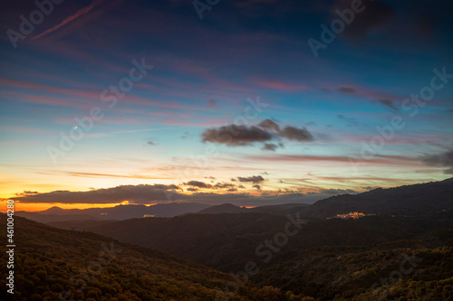 sunset over the mountains