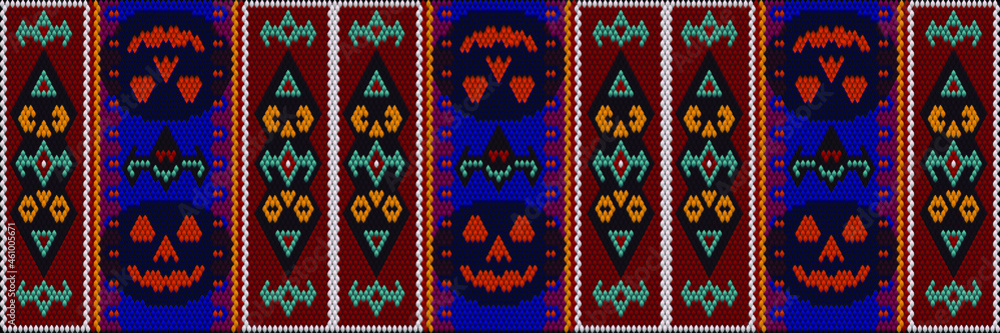  The halloween ornament is made in bright, juicy, perfectly matching colors. Ornament, mosaic, ethnic , folk pattern.