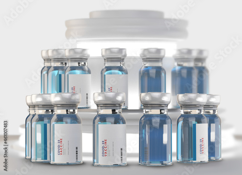 vaccine bottles in a row as...