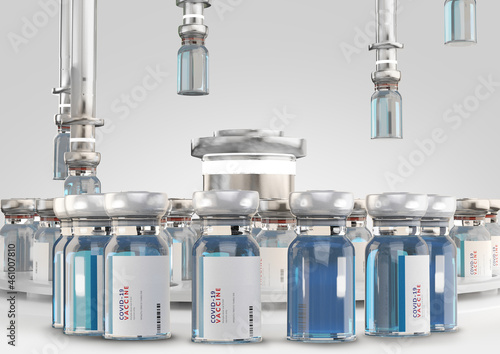 vaccine bottles in a row as...