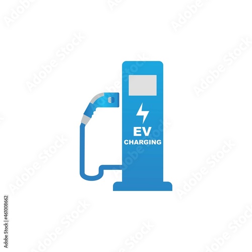 Blue Eco Electric Fuel Pump Vector Icon
