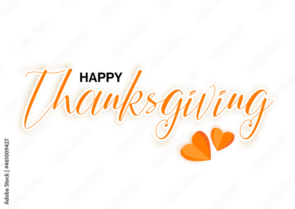 Happy Thanksgiving Hand Drawn Calligraphic Text Vector Illustration