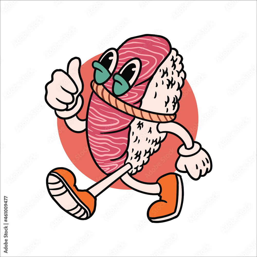 Obraz premium sashimi cartoon vector design