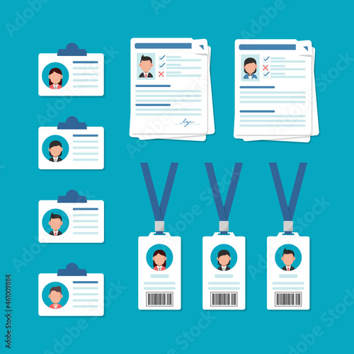 Corporate ID Card Design Template,flat design icon vector illustration
