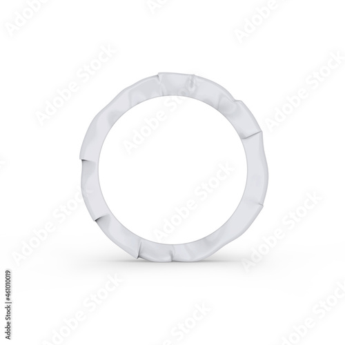 Round cheese packaging mockup template white paper. Isolated on white background