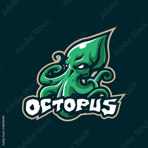 Octopus mascot logo design vector with modern illustration concept style for badge, emblem and t shirt printing. Octopus illustration for sport and esport team. photo