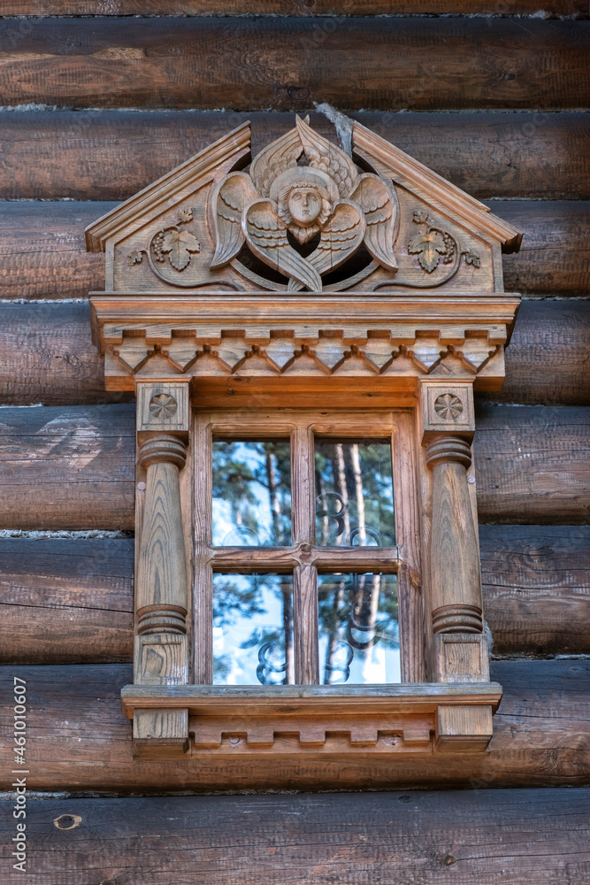 wooden carving window