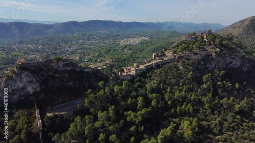 aerial view of the medieval castle of Jativa in Valencia Spain