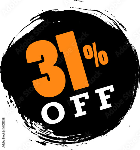 31% thirty one percent off tag label sale black friday circular black brushstroke