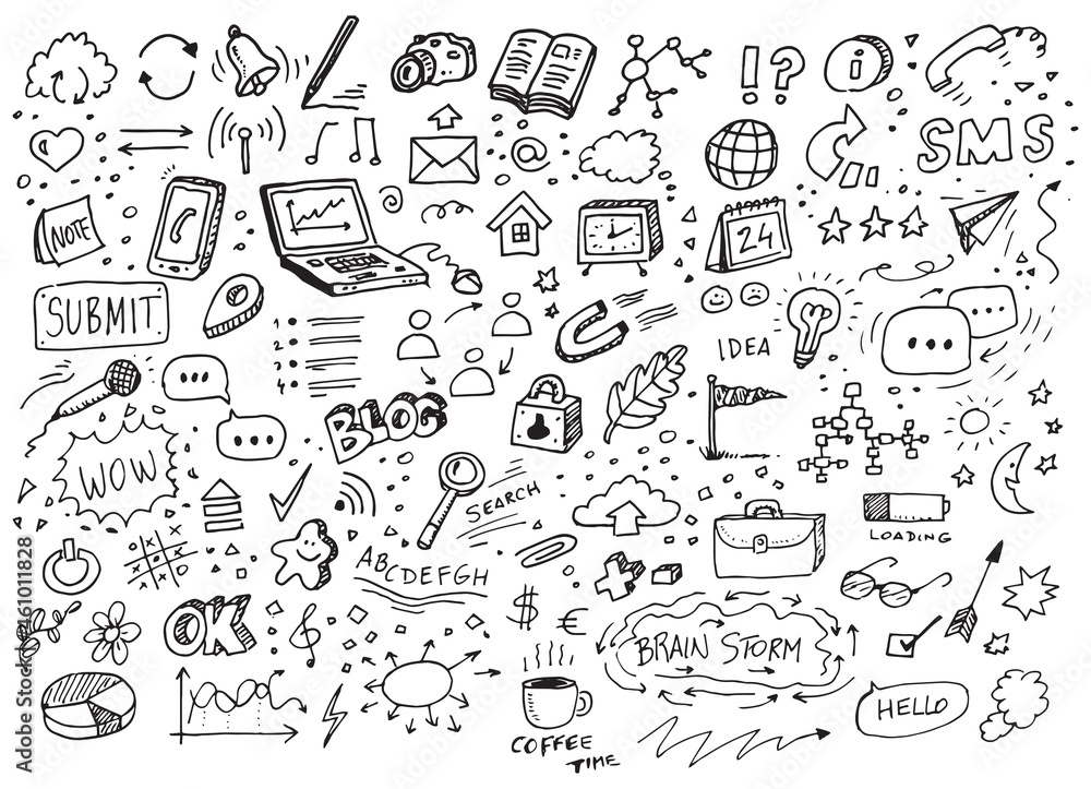 Marketing hand drawn vector doodles Marketing hand drawn vector doodles