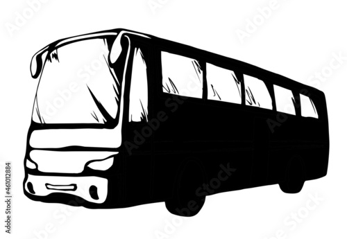 Large intercity bus. Vector drawing