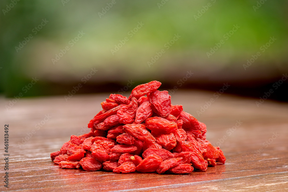 Dried goji, goji berry or wolfberry, fruits on nature background. Dried goji, goji berry or wolfberry, fruits on nature background.