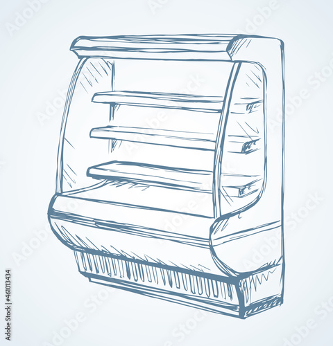 Freezer to store. Vector drawing