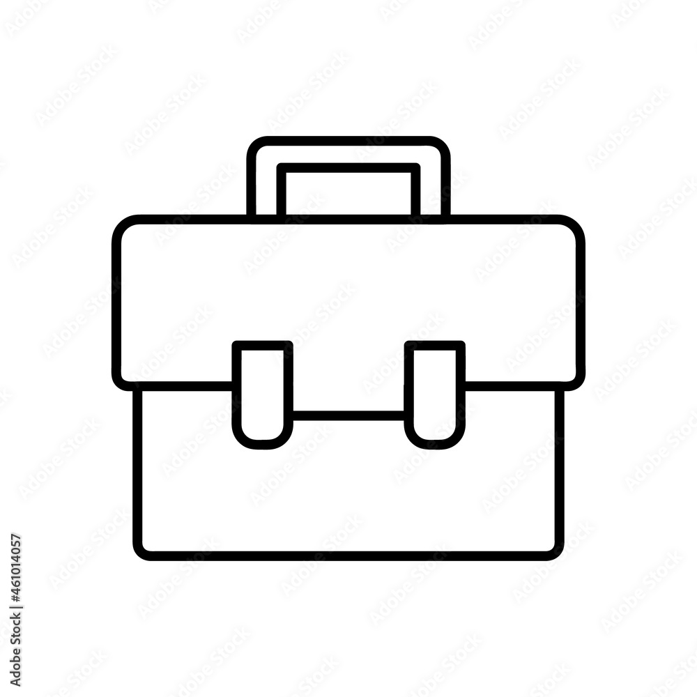 Briefcase icon. Flat pictogram for web. Line stroke. Simple bag symbol isolated on white background. Outline portfolio vector eps10 Briefcase icon. Flat pictogram for web. Line stroke. Simple bag symbol isolated on white background. Outline portfolio vector eps10