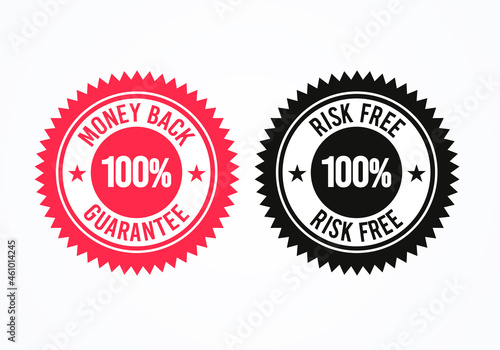 Vector Illustration Money Back And Risk Free Medal
