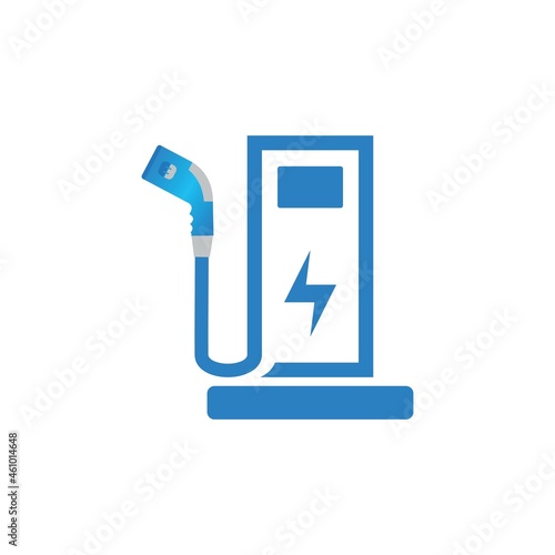 Blue Eco Electric Fuel Pump Vector Icon illustration