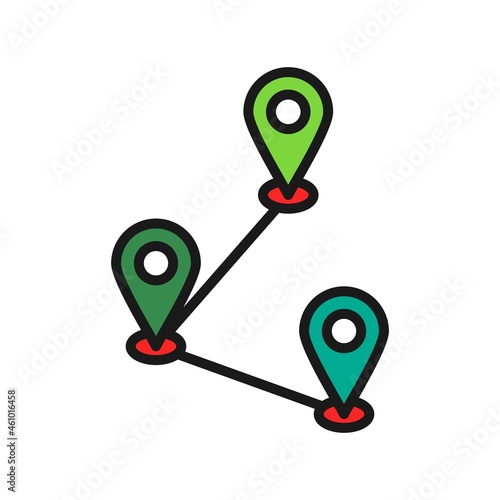 Track Line Filled Vector Icon Design