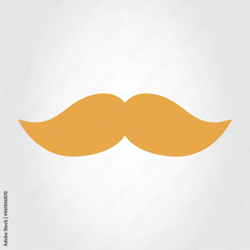 Mustache icon vector isolated on gray background. Flat mustache for web site, fashion decoration and barbershop. Creative art, modern design concept. Vector illustration