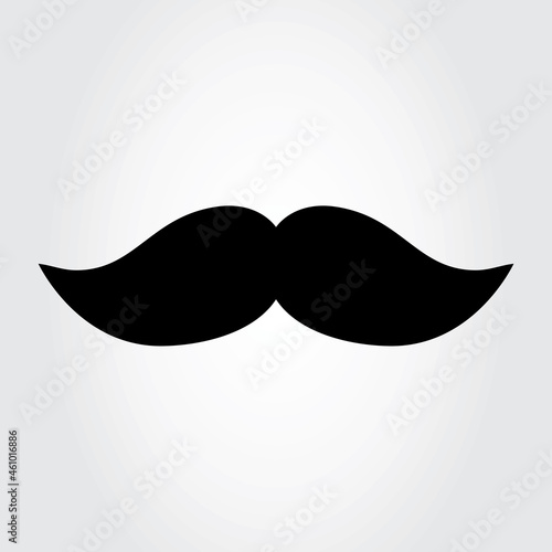 Mustache icon vector isolated on gray background. Flat mustache for web site, fashion decoration and barbershop. Creative art, modern design concept. Vector illustration
