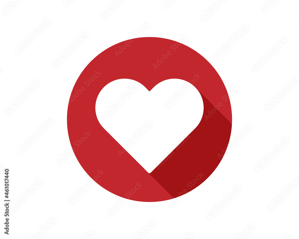 Heart icon with long shadow. Flat design style. Heart silhouette. Simple icon. Modern flat icon in stylish colors. Web site page and mobile app design element. Heart icon with long shadow. Flat design style. Heart silhouette. Simple icon. Modern flat icon in stylish colors. Web site page and mobile app design element.