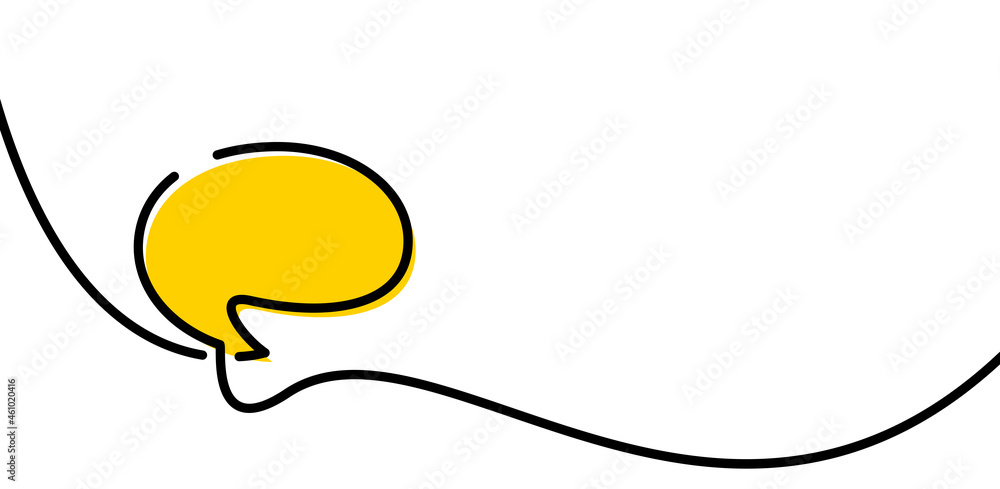 Single line drawn speech bubble.. Single line drawn speech bubble..