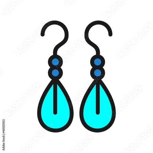 Earring Line Filled Vector Icon Design