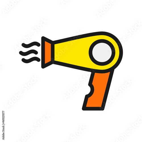 Blow Dryer Line Filled Vector Icon Design