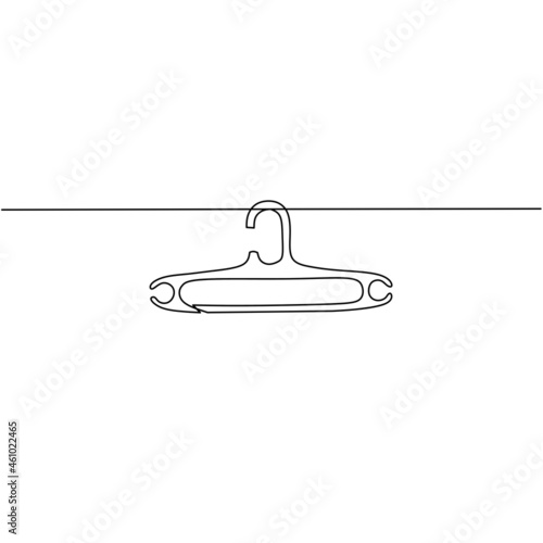 Continuous line drawing of hangers, object one line, single line art, vector illustration