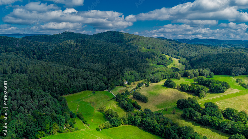 Spätsommerliche Getreideernte bei Schmalkalden - Thüringen - Deutschland