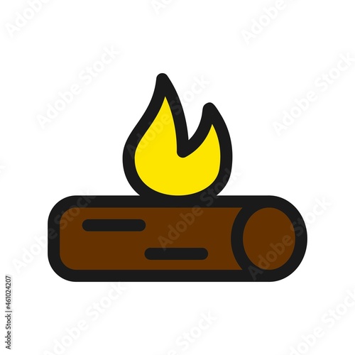 Bone Fire Line Filled Vector Icon Design