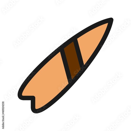 Surfboard Line Filled Vector Icon Design