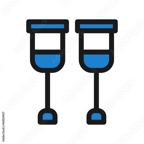 Crutch Line Filled Vector Icon Design