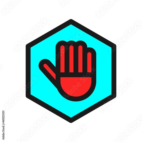 Halt Line Filled Vector Icon Design