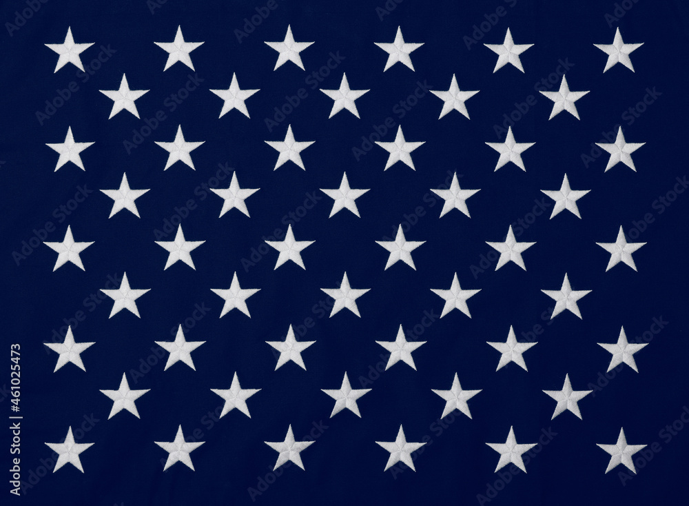 Embroidered stars of American flag blue canton Embroidered stars of American flag blue canton