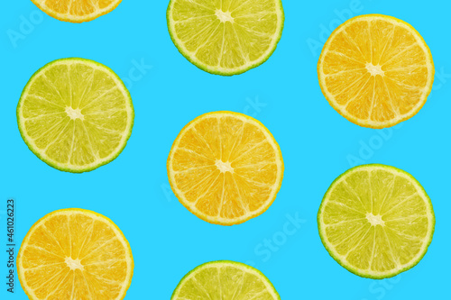 Seamless pattern of oranges and limes