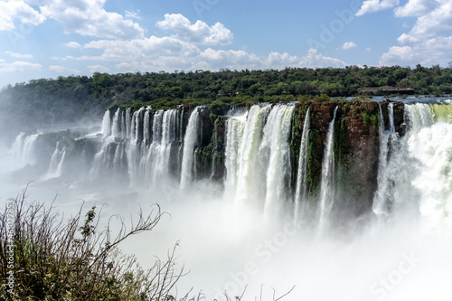Iguazu Falls  located on the border of Argentina and Brazil  is the largest waterfall in the world.