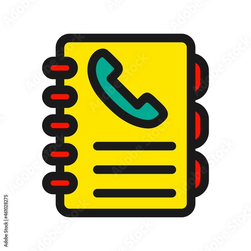Phonebook Line Filled Vector Icon Design