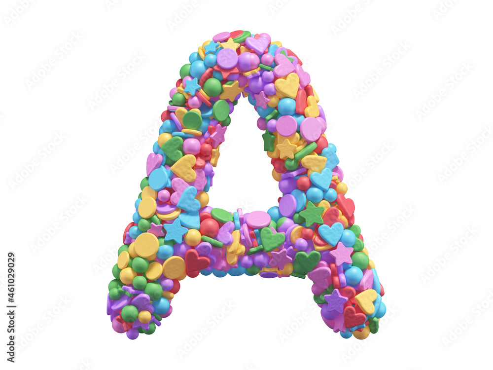 Colorful candy font. Letter A. Colorful candy font. Letter A.